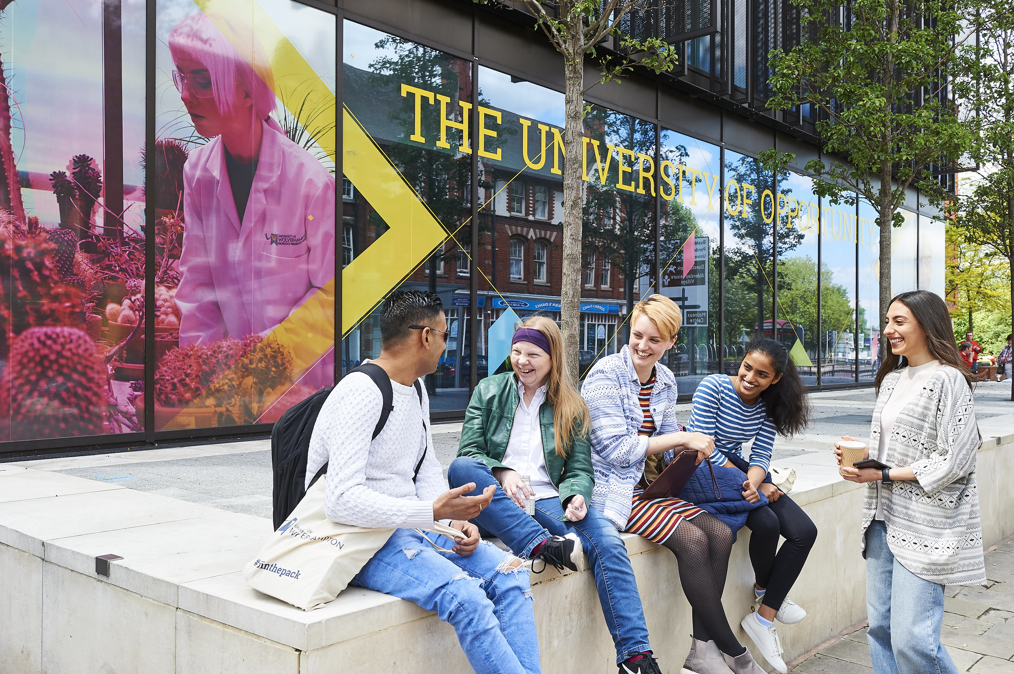 A group of students at Wolverhampton Campus