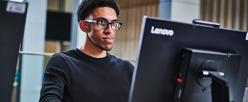 Student sitting at Computer