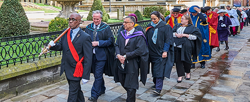 Law School staff in Justice service procession