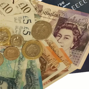 image of coins and notes - money