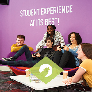 Students relaxing in the SU